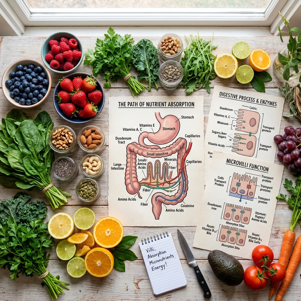 Diverse array of healthy whole foods representing optimal nutrition.