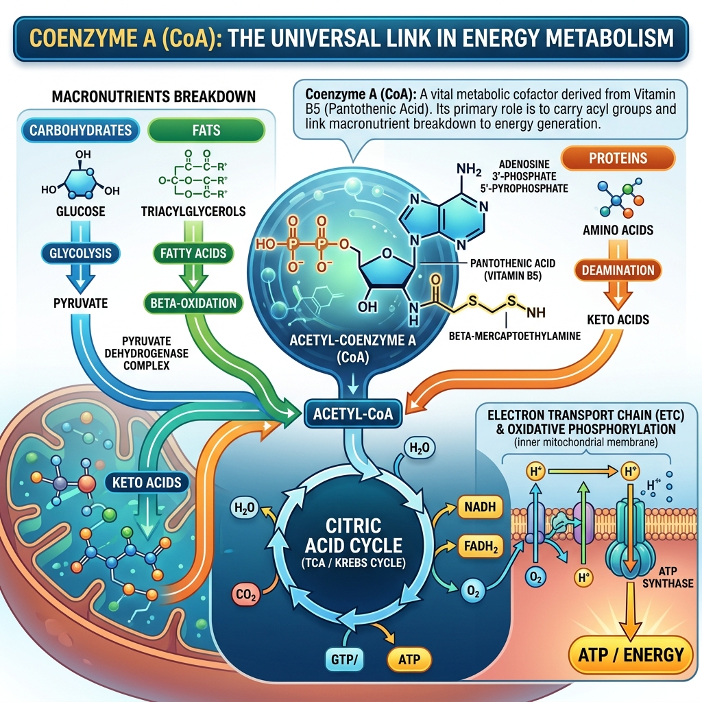 Vitamin B5 Pantothenic Acid Energy Metabolism